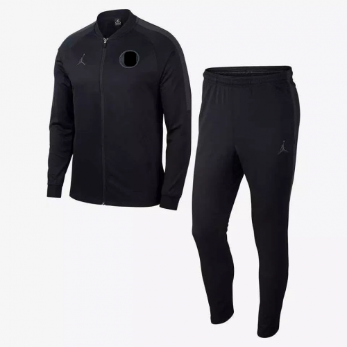 jordan black zipper training suit (18-19巴黎乔丹欧冠黑色拉链训练